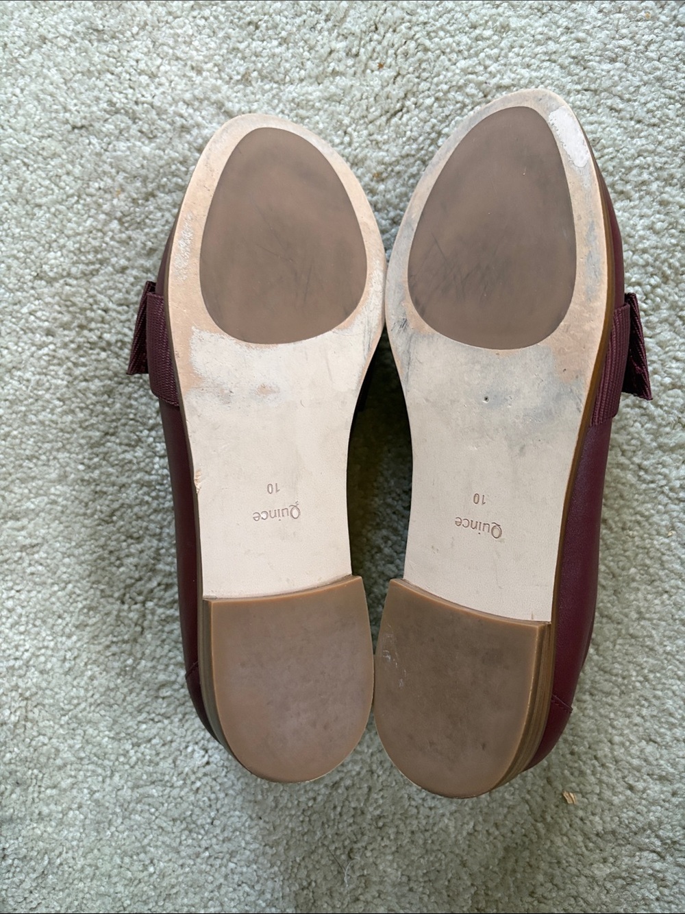 Quince Women's Burgundy Bow Loafers - Picture 7 of 13
